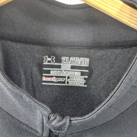 Under Armour Men Fit Heat Gear Loose Half Zip Collar Neck Long Sleeve Shirt 2XL - Picture 3 of 7